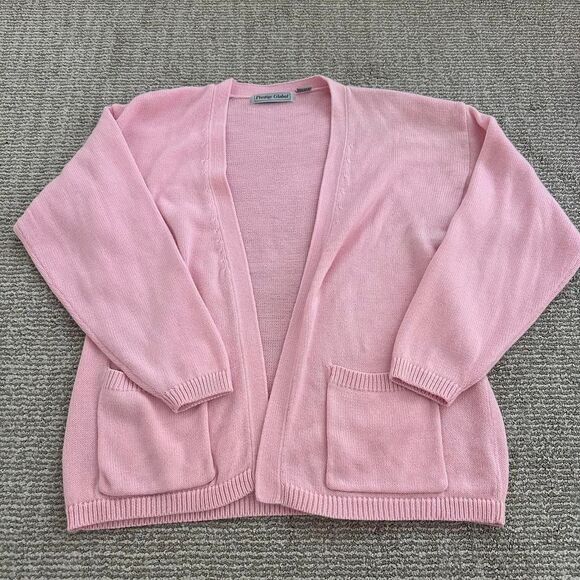 Vintage pink acrylic cardigan with pockets - Picture 5 of 6